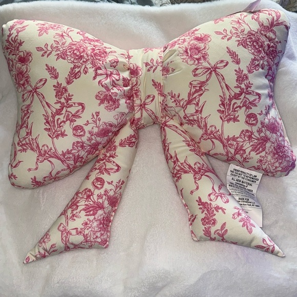 Other - BRAND NEW Oversized Pink Bow Decor Pillow shabby chic